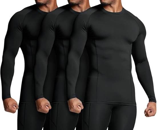 ATHLIO Men’s Compression Baselayer Athletic Shirt
