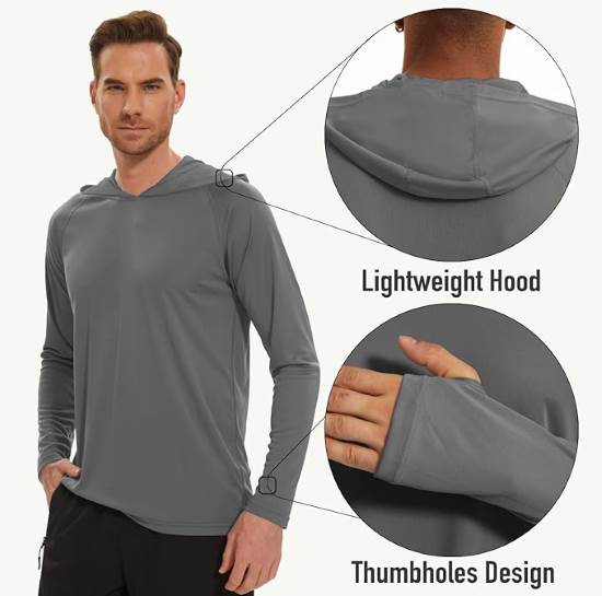 Men’s UPF 50+ Sun Protection Lightweight Athletic Shirt