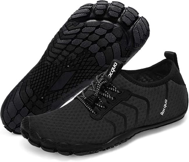 Racqua aqua sport water shoes with flexible barefoot design for beach, hiking, and pool use