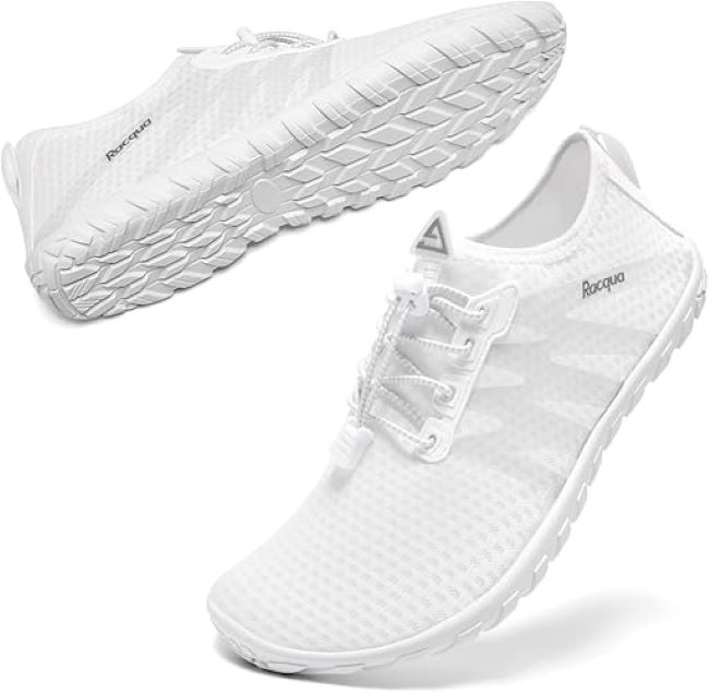 Racqua lightweight quick-dry barefoot water shoes for men and women, breathable mesh for swim and beach