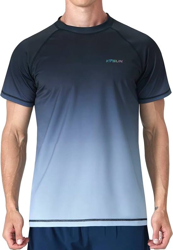 Rashguard UPF 50+ Sun Protection Fishing Swimming Gradient Shirt