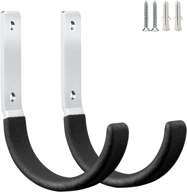 GeeWatom steel garage utility wall hooks for tools, hose, and compact storage organization