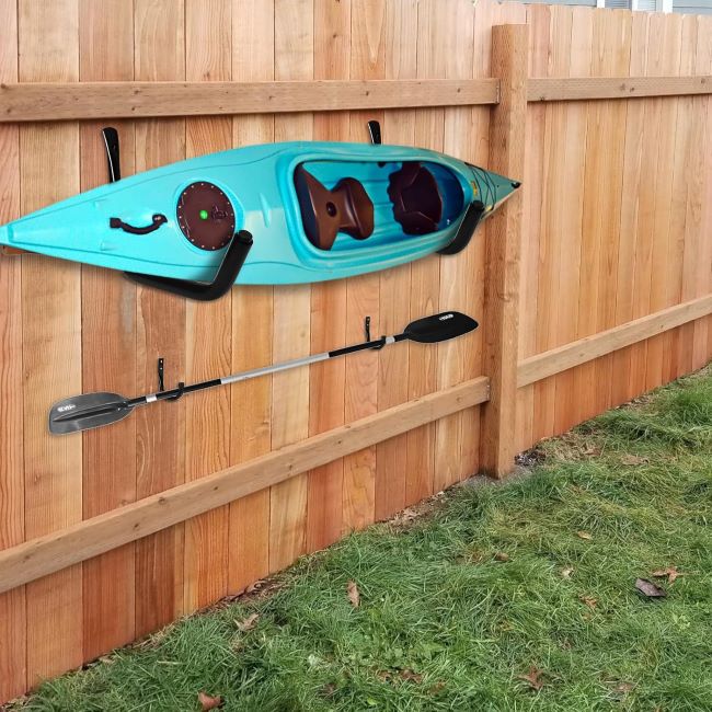 KURUI heavy duty wall mount hooks set for kayak, ladder, and surfboard garage organization