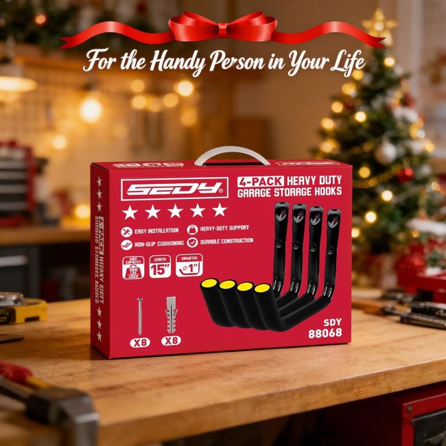 SEDY heavy duty garage storage hooks for kayak, surfboard, ladder, and bike wall mounting