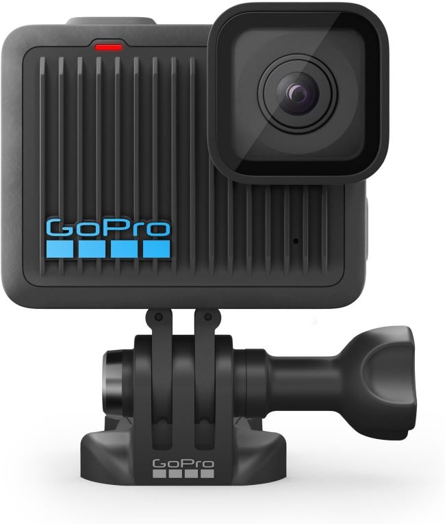 GoPro Hero compact waterproof action camera with 4K video, 12MP photos, and touchscreen for easy control in action shooting