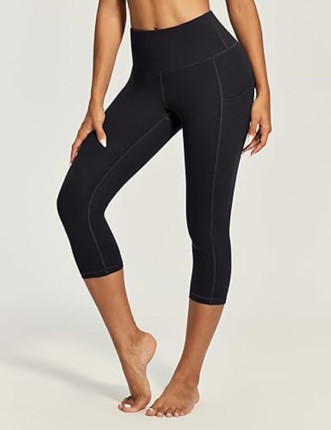 IUGA high-waisted capri leggings with pockets offering stretch support for yoga, gym, and active lifestyle use