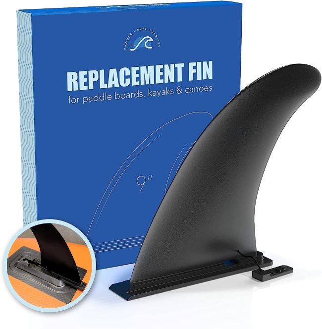 TYSR 9-inch paddle board replacement fin for inflatable SUPs, kayaks, and canoes with sturdy plastic design
