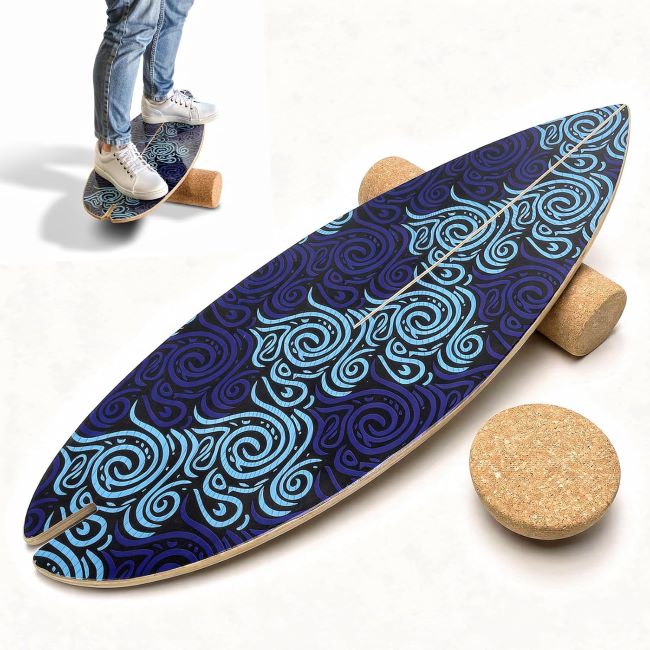 BOLUDON 2026 29-inch surf balance board with cork roller and half ball base, adjustable difficulty for beginners to advanced users up to 350lbs