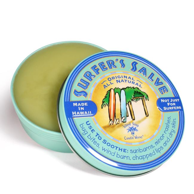 Island Soap & Candle Works Surfer’s Salve natural soothing balm for sunburn, windburn, insect bites, chafing, and skin irritation relief