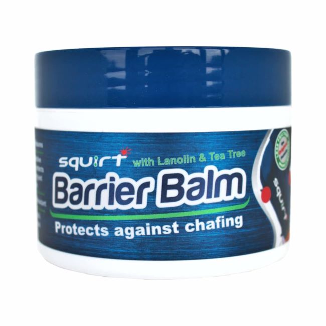 Squirt Barrier Balm anti-chafe cream for cycling and endurance sports, providing sweat and water-resistant friction protection for skin