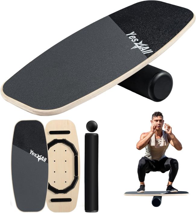 Yes4All 2-in-1 balance board set with multiple adjustable modes, roller and ball options for advanced core and stability training