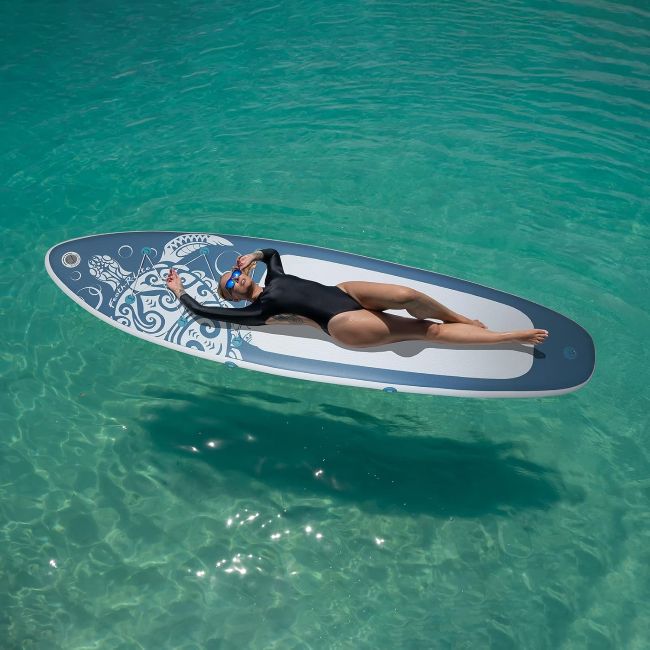 FEATH-R-LITE portable stand-up paddleboard designed for adults and youth on lakes and calm waters