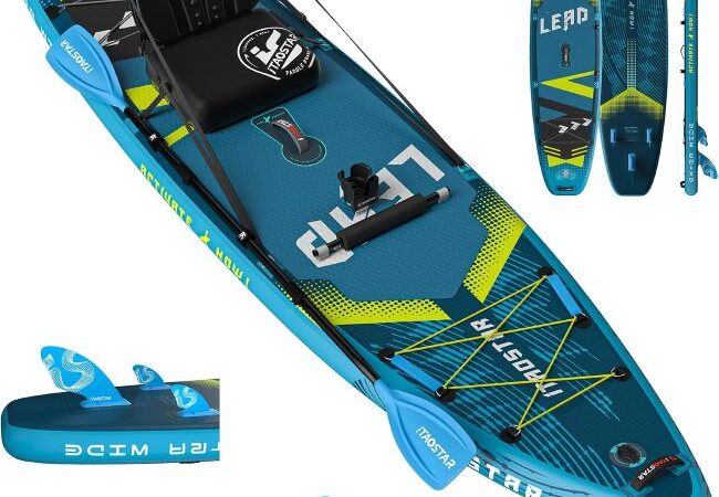 iTAOSTAR inflatable SUP with wide non-slip deck for beginners and experienced paddlers