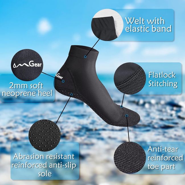 OMGear sand-proof water booties with anti-slip sole
