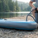 Roc Inflatable Stand Up Paddle Board 106 on calm water